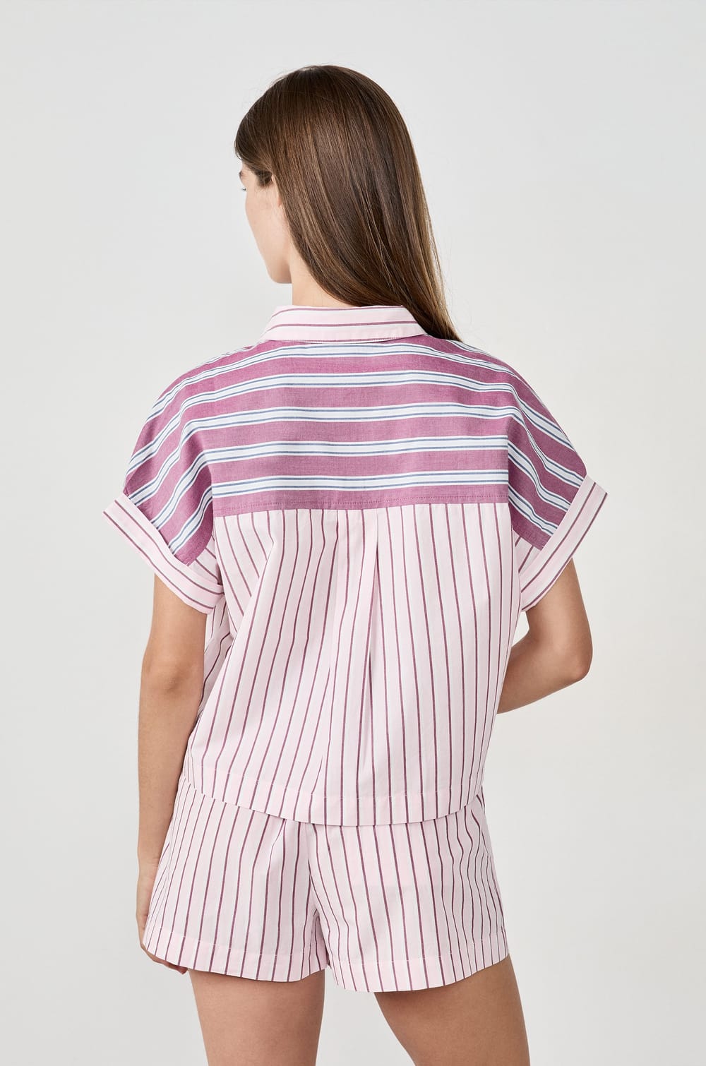 Chemise de pyjama à rayures;${refinementColor}