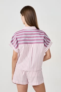 Chemise de pyjama à rayures;${refinementColor}
