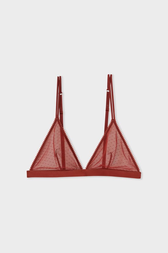 Wireless Triangle Bra in Tulle;${refinementColor}