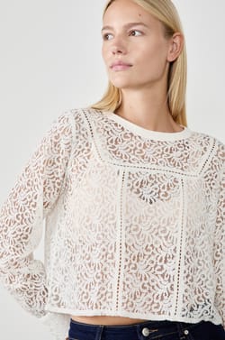Top en dentelle;${refinementColor}