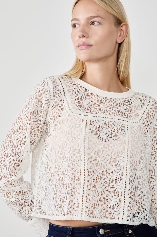 Top en dentelle;${refinementColor}
