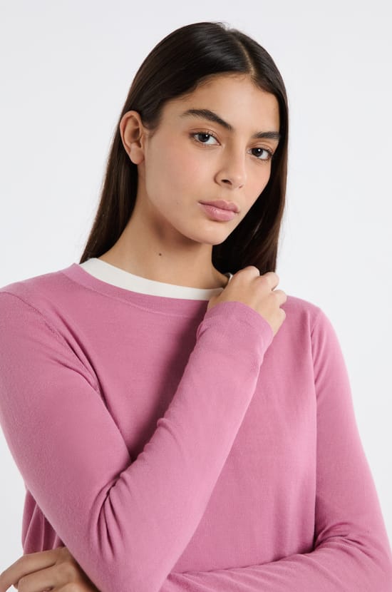 Round Neck Sweater 100% Wool;${refinementColor}