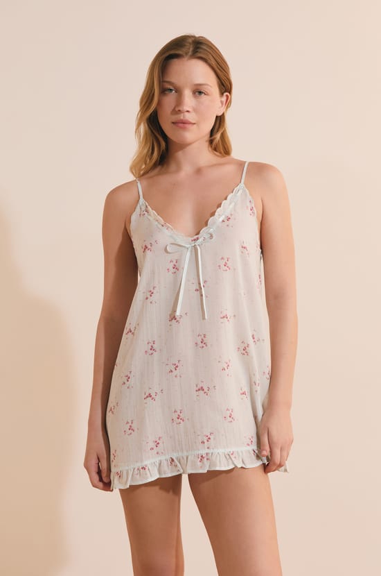 Nuisette &agrave; motif floral;${refinementColor}