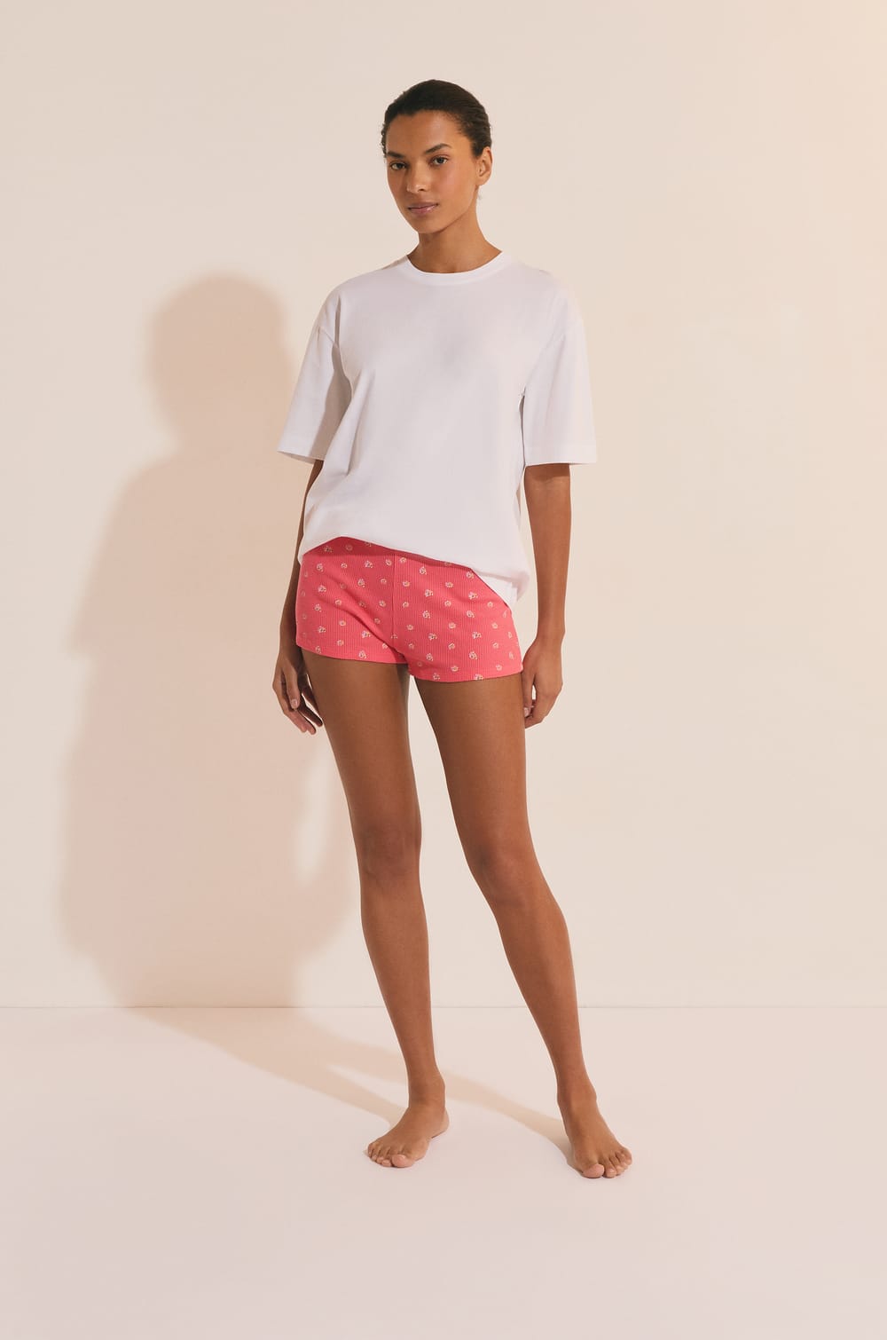 T-shirt de pyjama manches courtes en coton;${refinementColor}