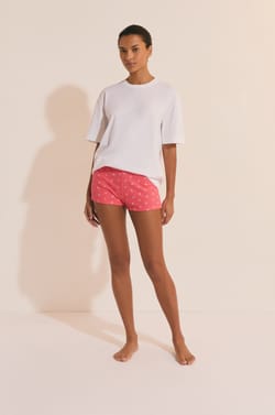 T-shirt de pyjama manches courtes en coton;${refinementColor}