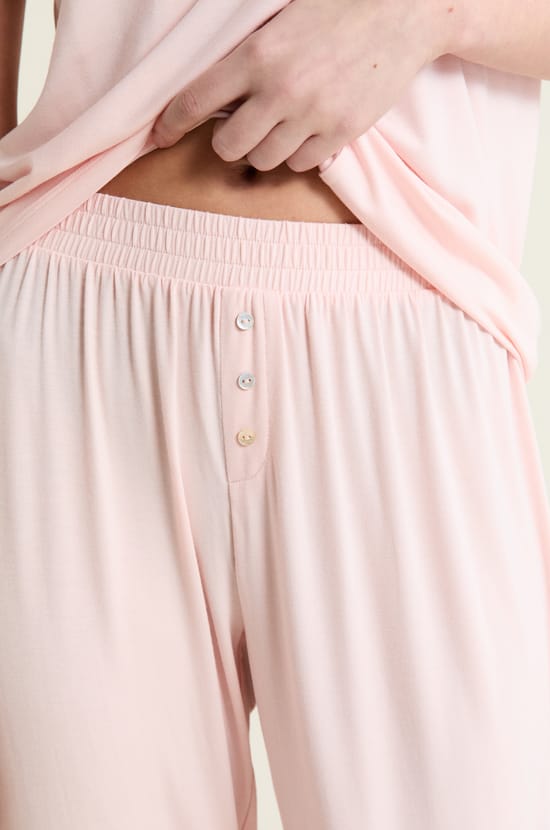 Pantal&oacute;n de pijama liso de modal;${refinementColor}