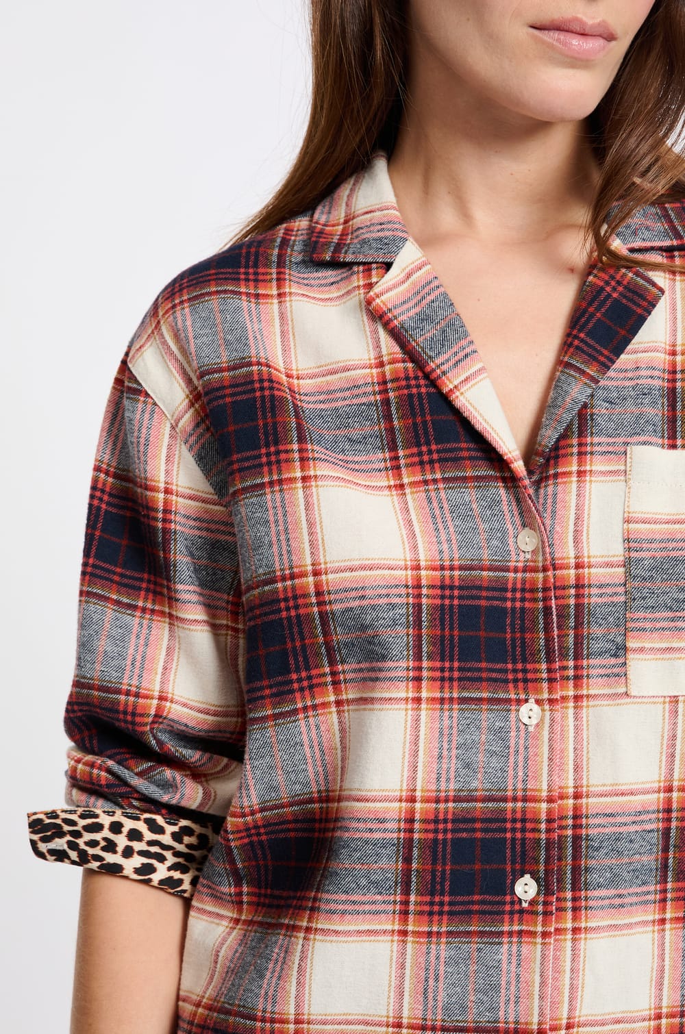 Chemise de pyjama à carreaux;${refinementColor}