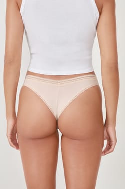 V-shape Tanga in Microfibre and Lace;${refinementColor}
