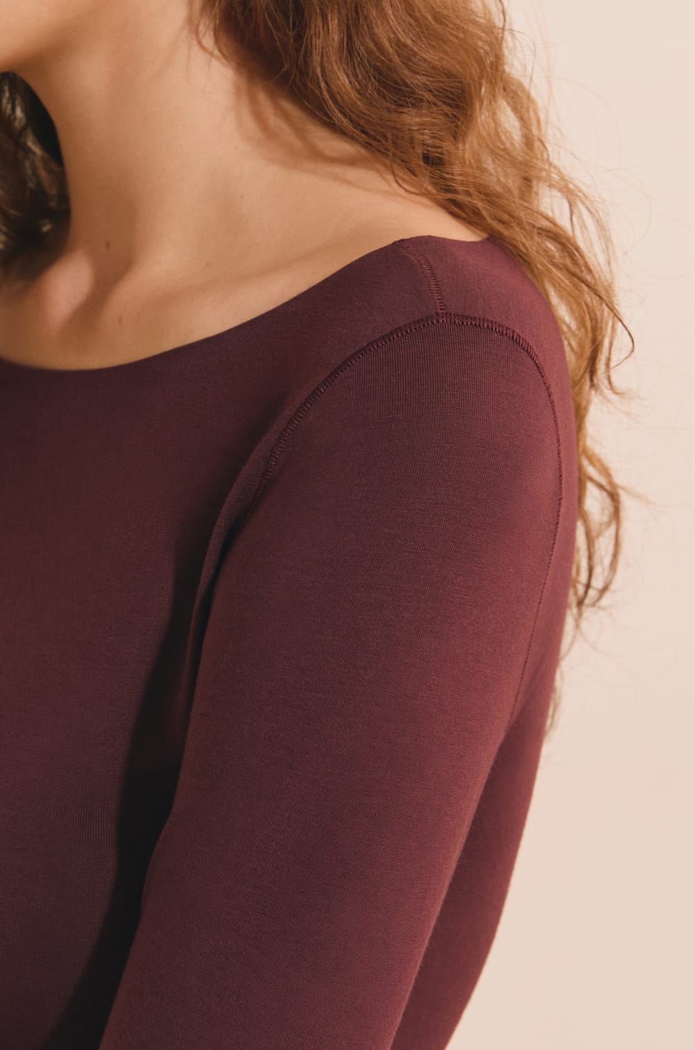 T-shirt thermique col bateau;${refinementColor}