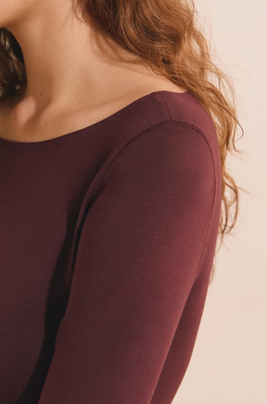 T-shirt thermique col bateau;${refinementColor}