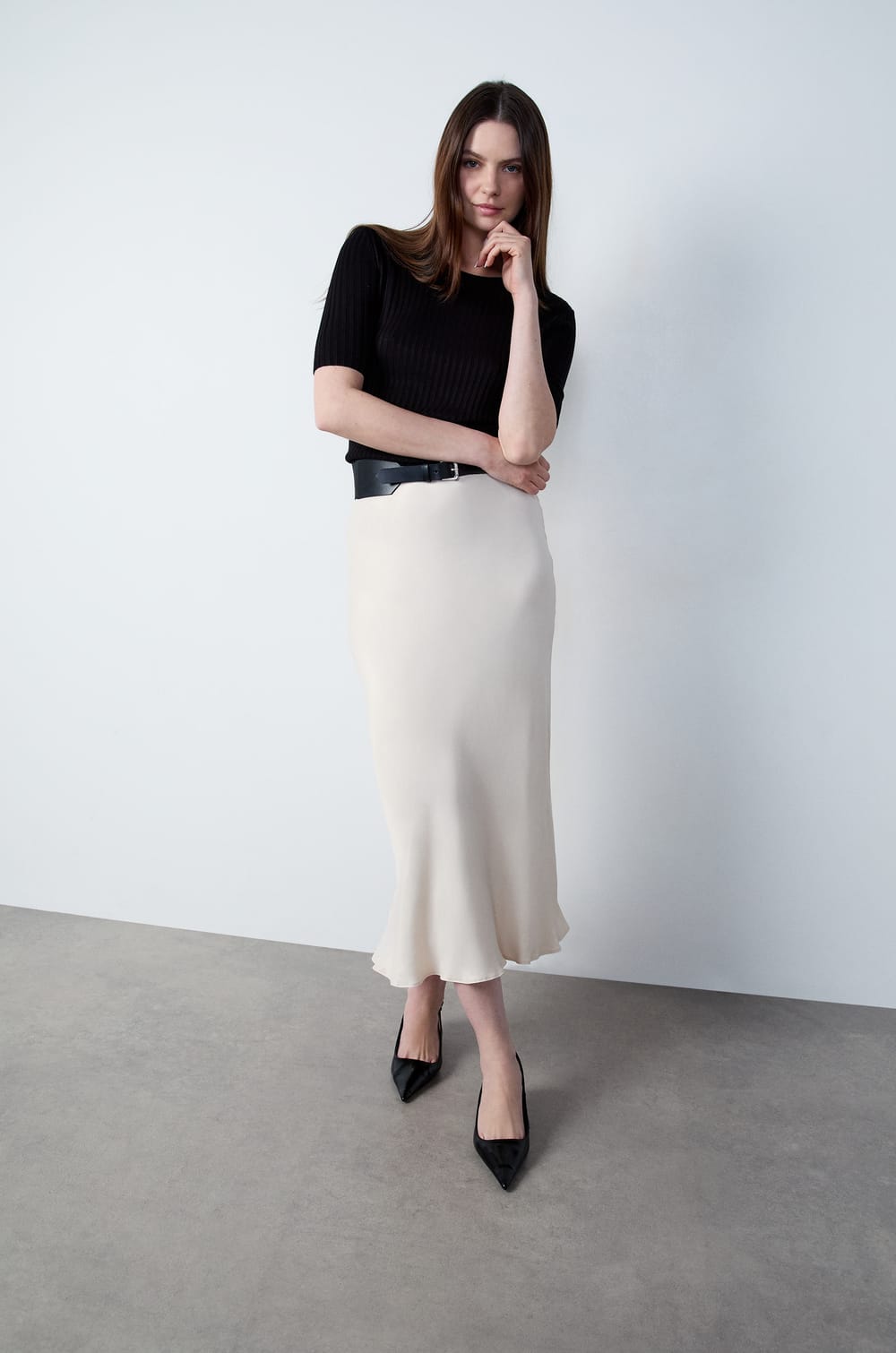 Long Fluid Skirt;${refinementColor}