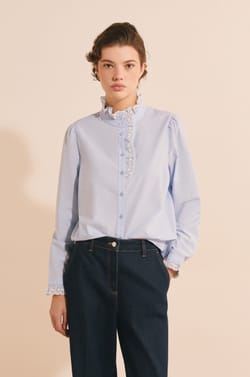 Chemise en coton avec broderie anglaise;${refinementColor}