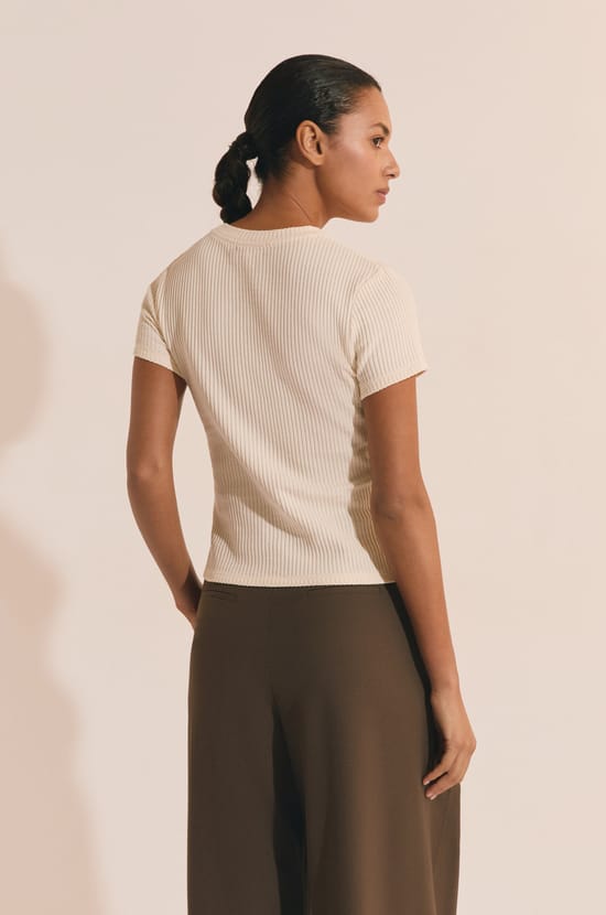 Ribbed Cotton T-shirt;${refinementColor}