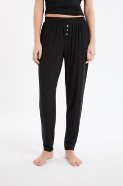 Pantal&oacute;n de pijama liso de modal;${refinementColor}