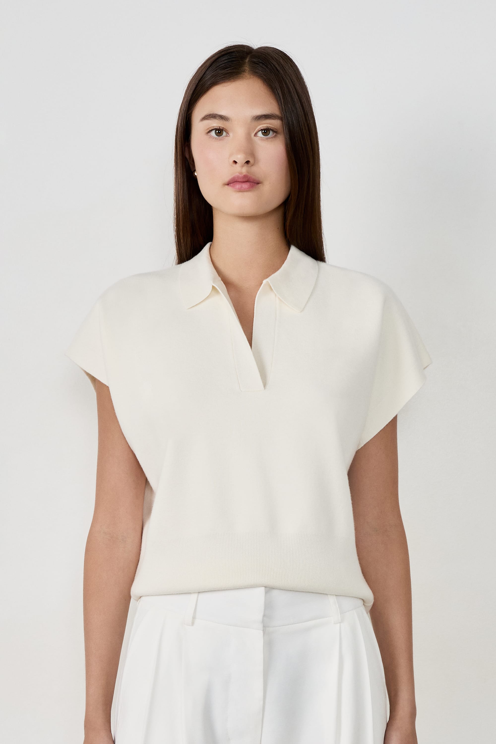 pull sans manches col polo