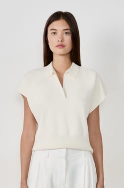 Sleeveless polo neck sweater;${refinementColor}