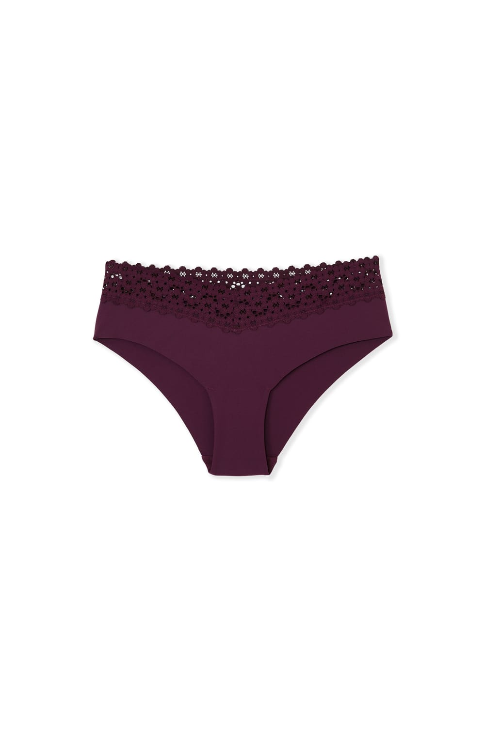 Hipster V-shape en microfibre et dentelle;${refinementColor}