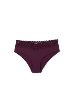 Hipster V-shape en microfibre et dentelle;${refinementColor}