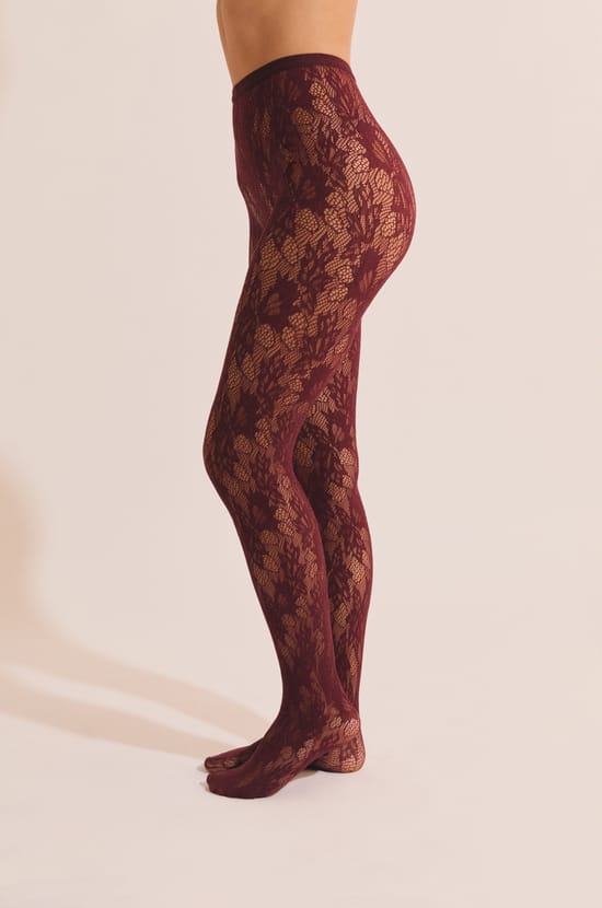 Collant transparent &agrave; motifs;${refinementColor}
