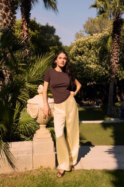 Camiseta de manga corta con algod&oacute;n modal;${refinementColor}