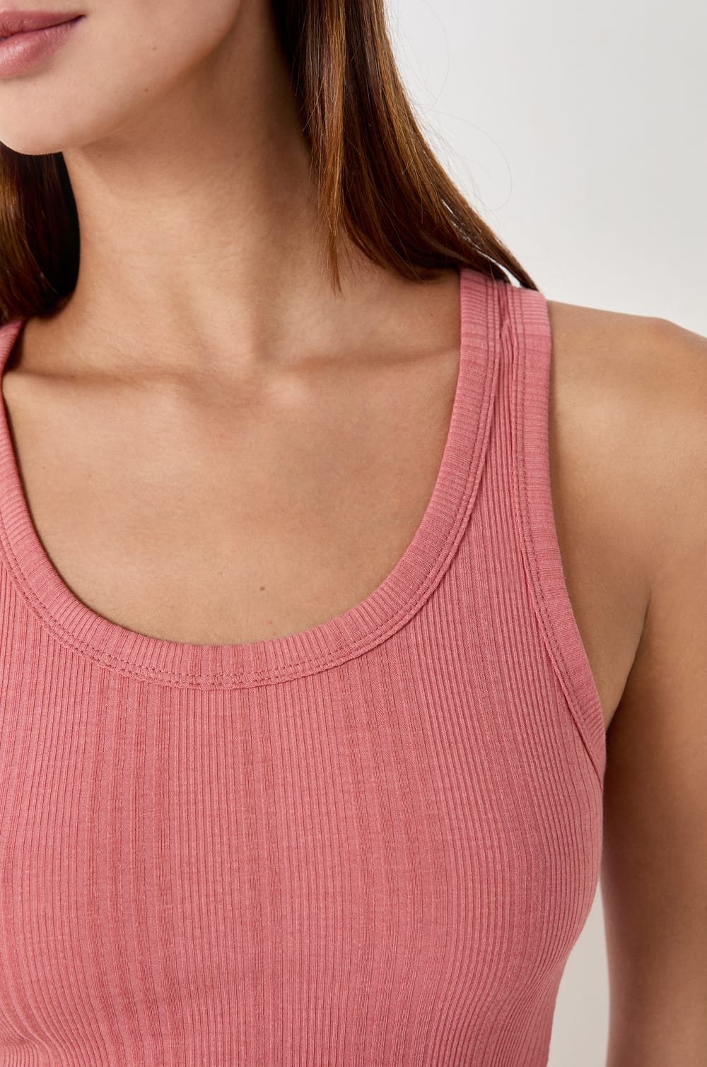 Débardeur côtelé en coton;${refinementColor}