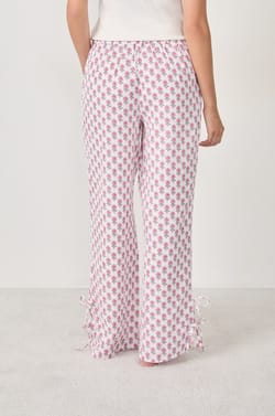 Pantalon de pyjama à imprimés en coton;${refinementColor}