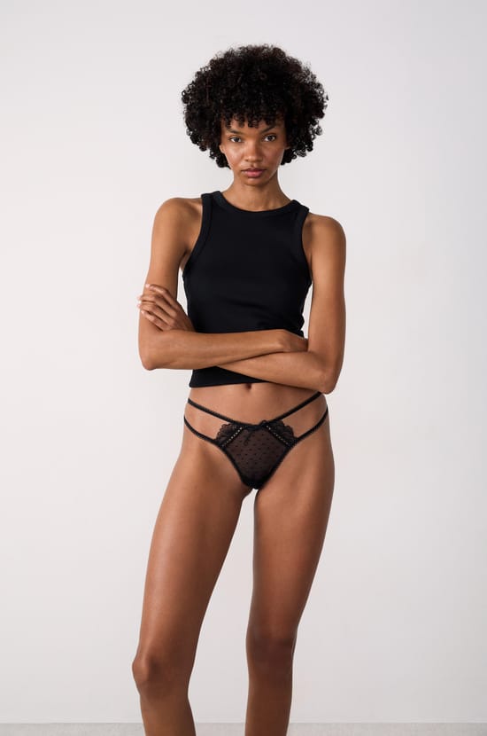 Tulle and Lace Tanga;${refinementColor}
