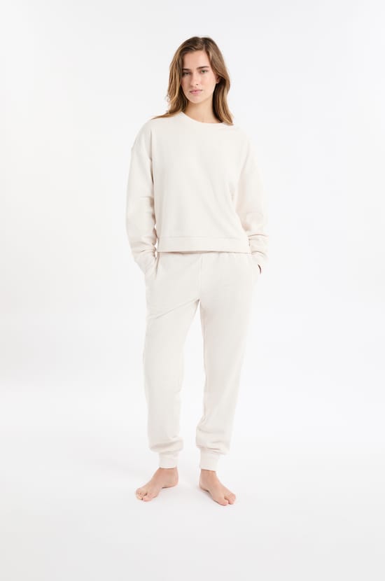Sweatshirt de pyjama col rond;${refinementColor}