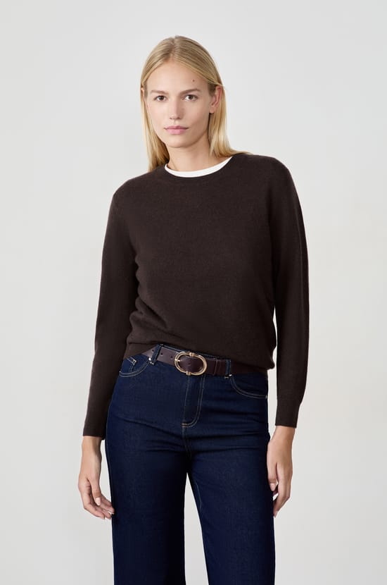 Pull col rond en cachemire;${refinementColor}