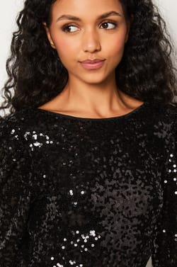 Backless Sequin Dress;${refinementColor}