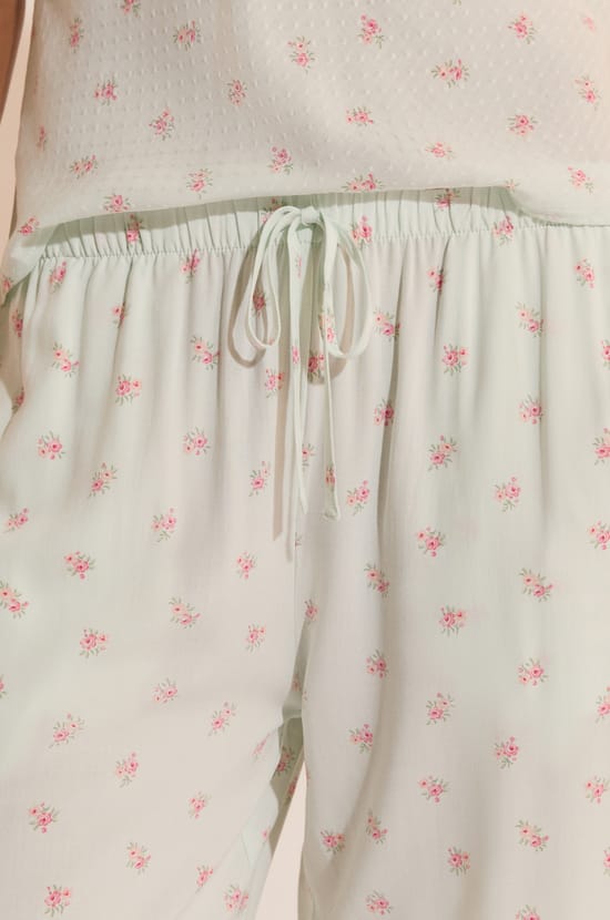 Pantacourt &agrave; motifs fleuris;${refinementColor}