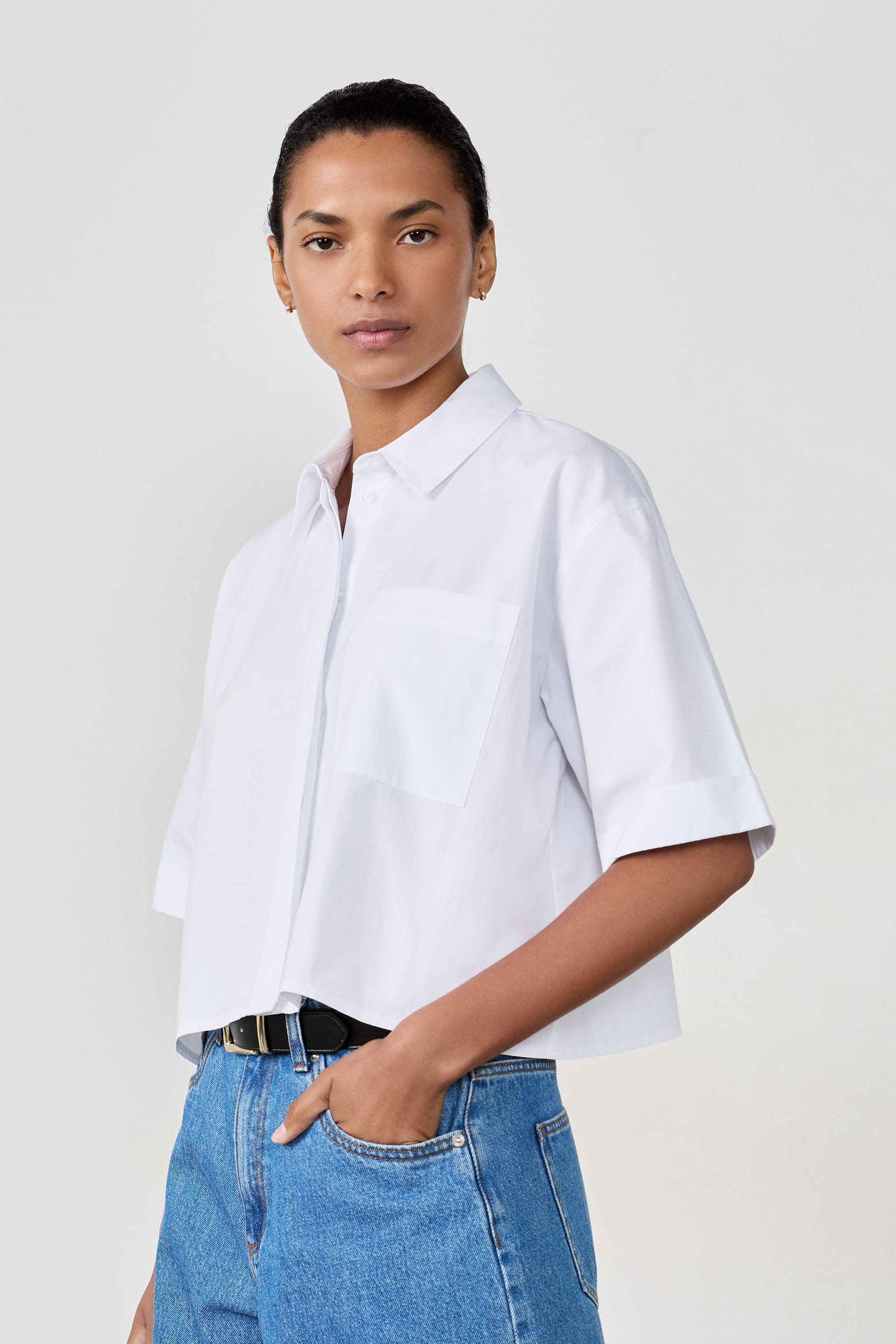 chemise courte en coton