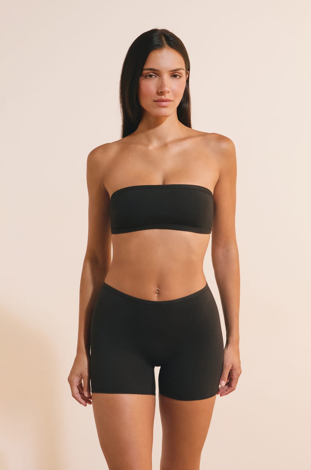 Short cycliste en coton biologique extensible;${refinementColor}