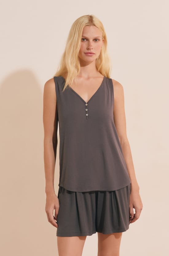 Camiseta de pijama sin mangas de modal;${refinementColor}