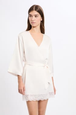 Satin Robe with Lace Details;${refinementColor}