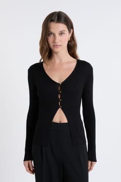 Iridescent Cardigan with Golden Buttons;${refinementColor}