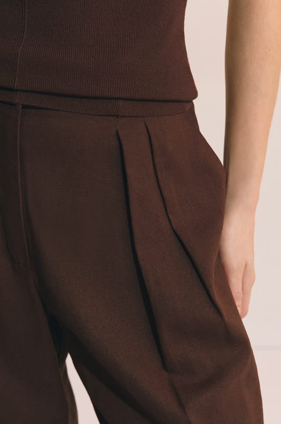 Pantalon large en lin;${refinementColor}