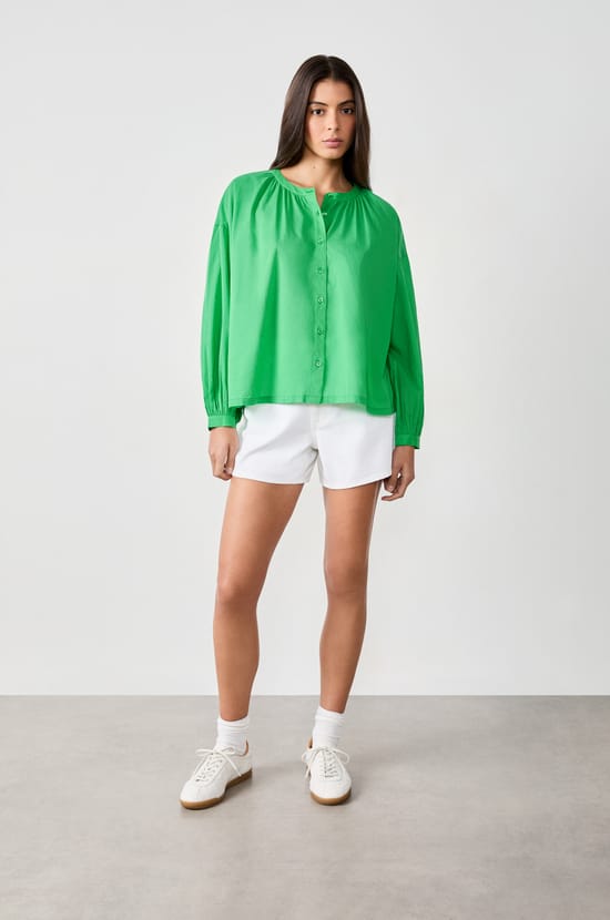 Chemise manches longues en coton;${refinementColor}