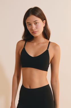 Seamless Organic Cotton Bralette;${refinementColor}