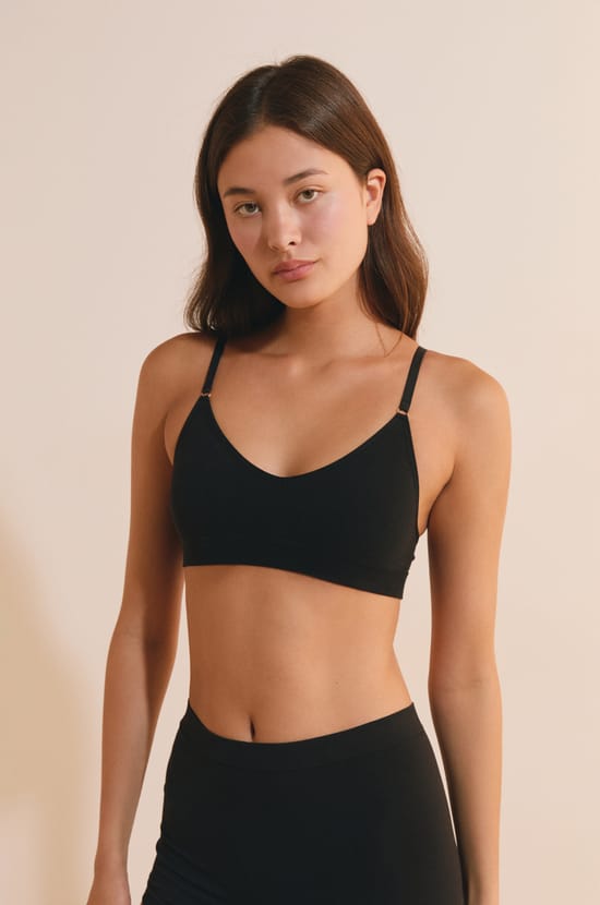Seamless Organic Cotton Bralette;${refinementColor}