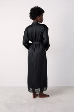 Long Satin Robe With Lace Details;${refinementColor}