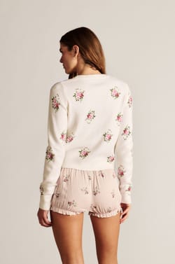 Gilet &agrave; motif fleuri;${refinementColor}
