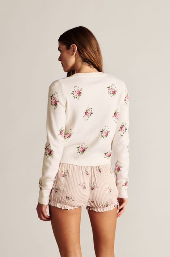 Gilet &agrave; motif fleuri;${refinementColor}