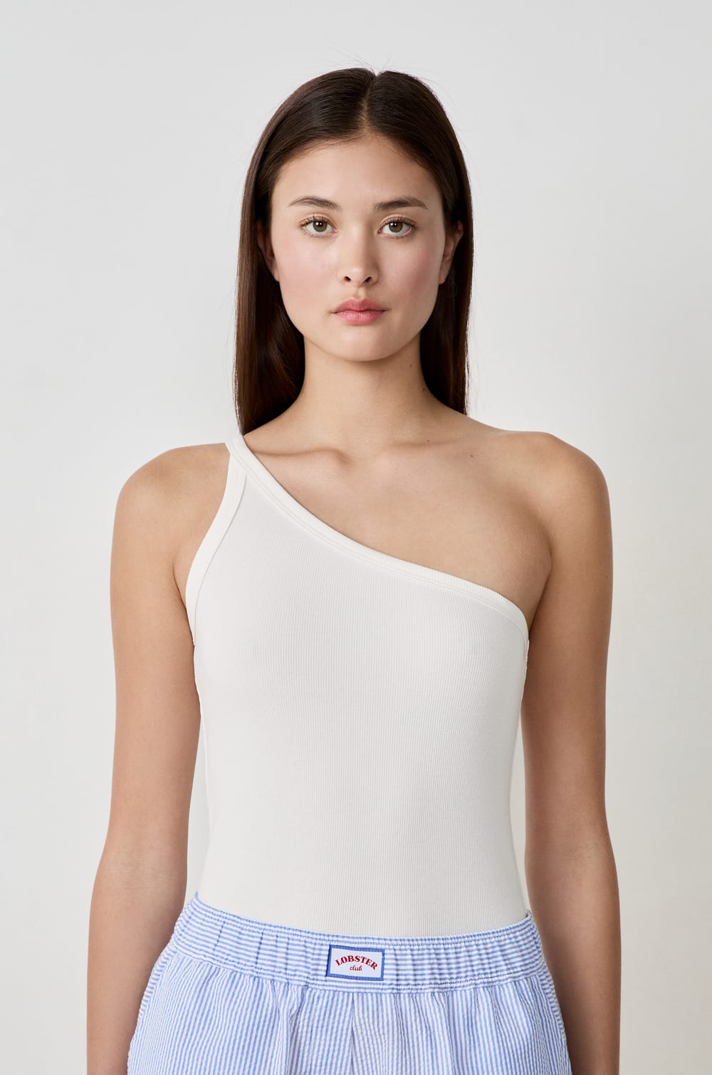 Asymmetric Cotton Tank Top;${refinementColor}