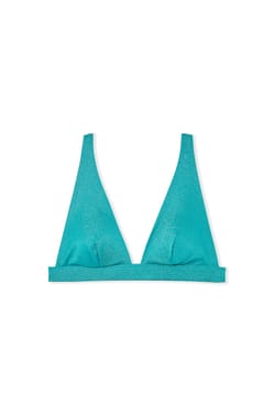 Haut de maillot de bain triangle paillet&eacute; avec pads amovibles;${refinementColor}