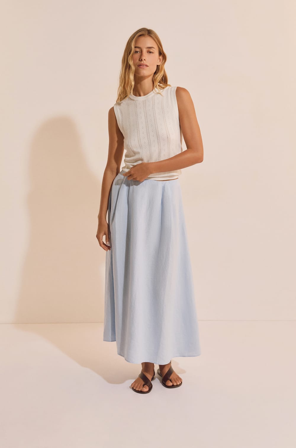 Jupe longue en lin;${refinementColor}