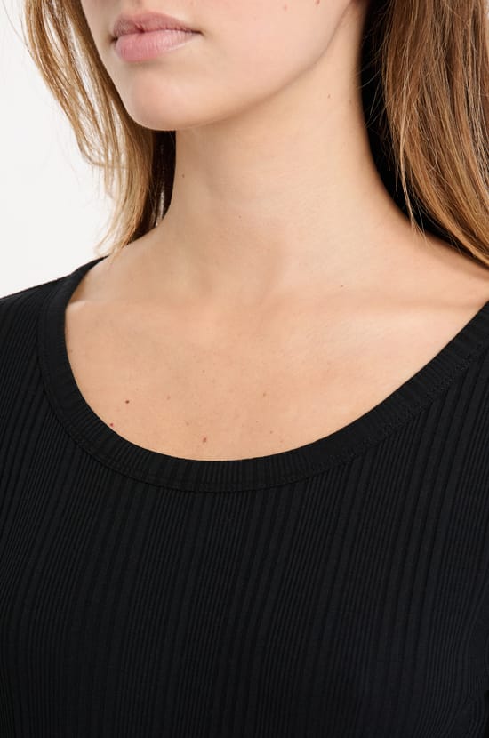 T-shirt manches longues en coton côtelé;${refinementColor}