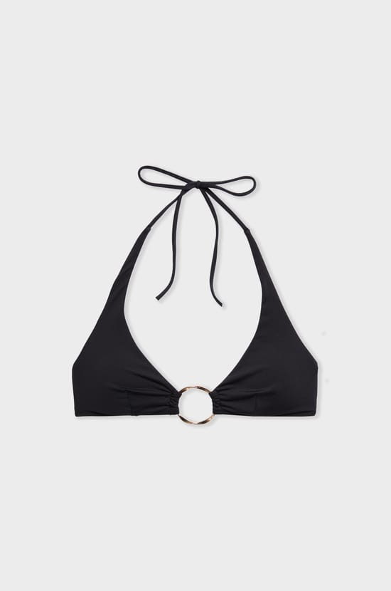 Triangle Bikini Top with Ring Detail;${refinementColor}