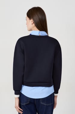 Sweatshirt with Shirt Collar;${refinementColor}
