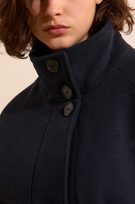 Manteau &agrave; col montant avec laine;${refinementColor}